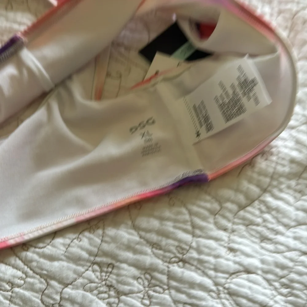 DSG Pink and Purple Tie-Dye Swim Top XL 16